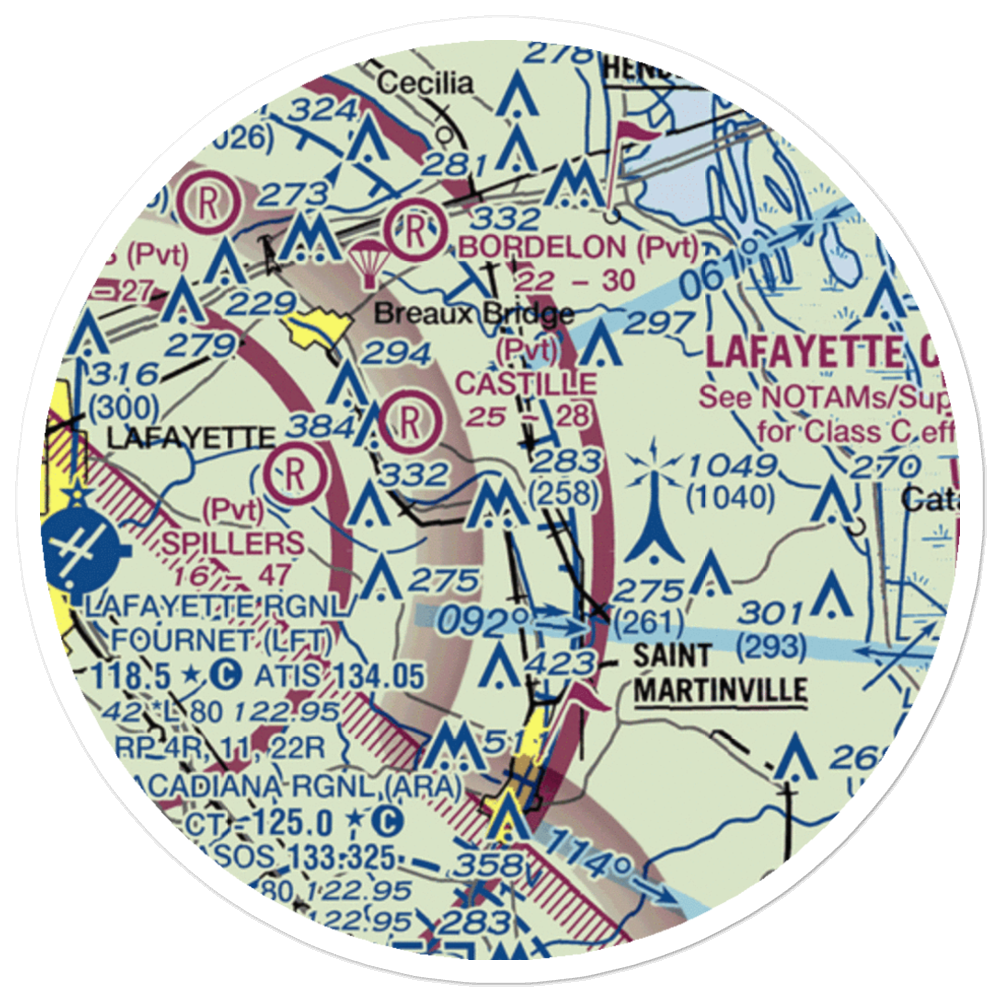 Gary Landing Strip Ultralightport (LA91) VFR Sectional Sticker (20 mile) 