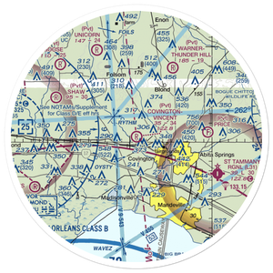 Covington-Vincent Airport (LA87) VFR Sectional Sticker (30 mile)
