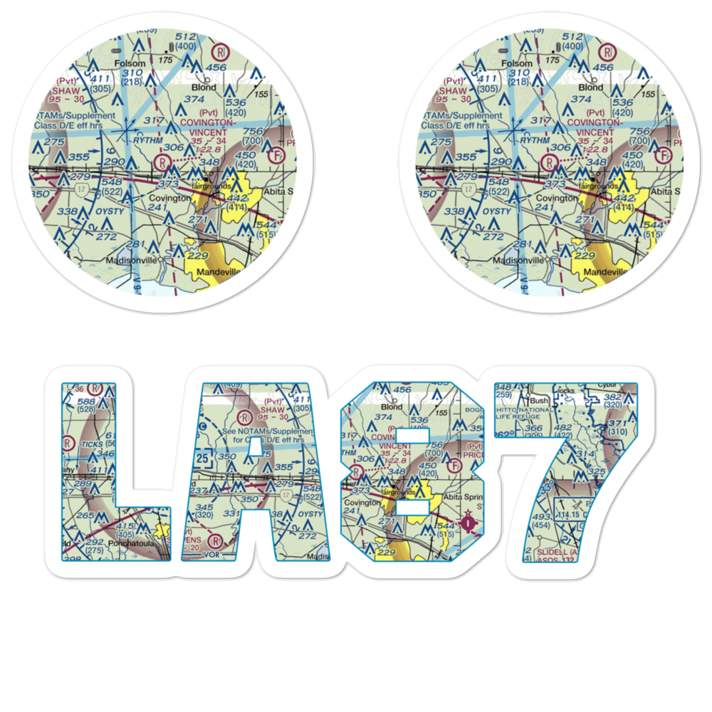 Covington-Vincent Airport (LA87) VFR Sectional Sticker Pack 