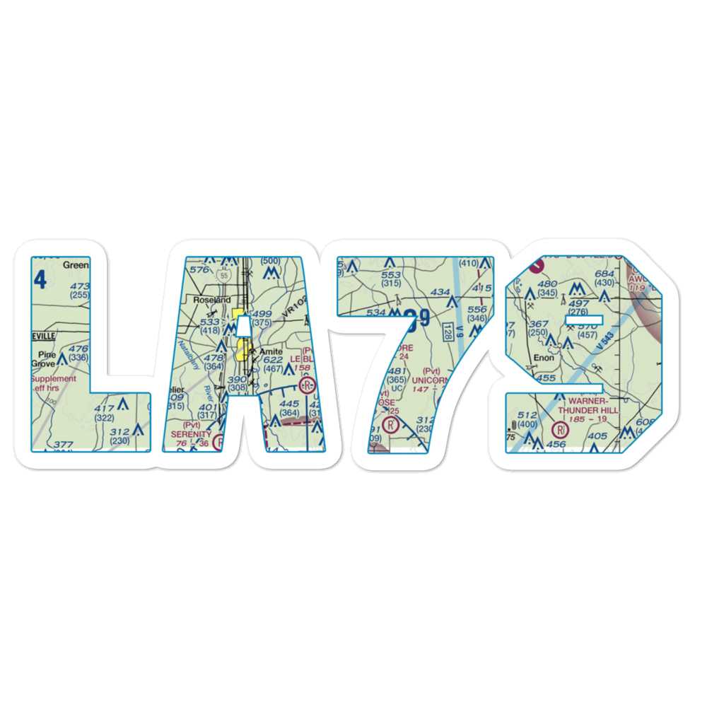 Sycamore Airport (LA79) VFR Sectional Sticker 