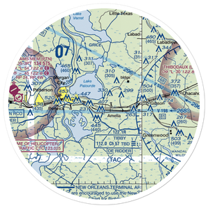 Bayou Boeuf Seaplane Base (LA64) VFR Sectional Sticker (30 mile)
