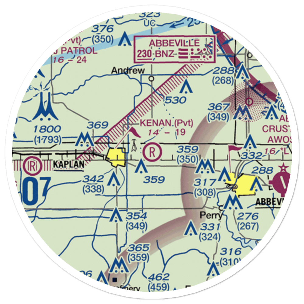 Kenan Airstrip (LA61) VFR Sectional Sticker (20 mile) 