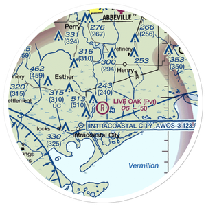 Live Oak Landing Strip (LA60) VFR Sectional Sticker (20 mile)