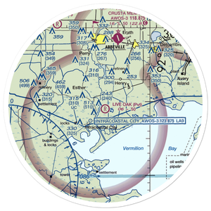 Live Oak Landing Strip (LA60) VFR Sectional Sticker (30 mile)