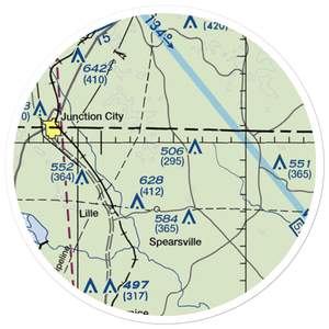 Peter Creek Ranch Airport (LA58) VFR Sectional Sticker (20 mile)