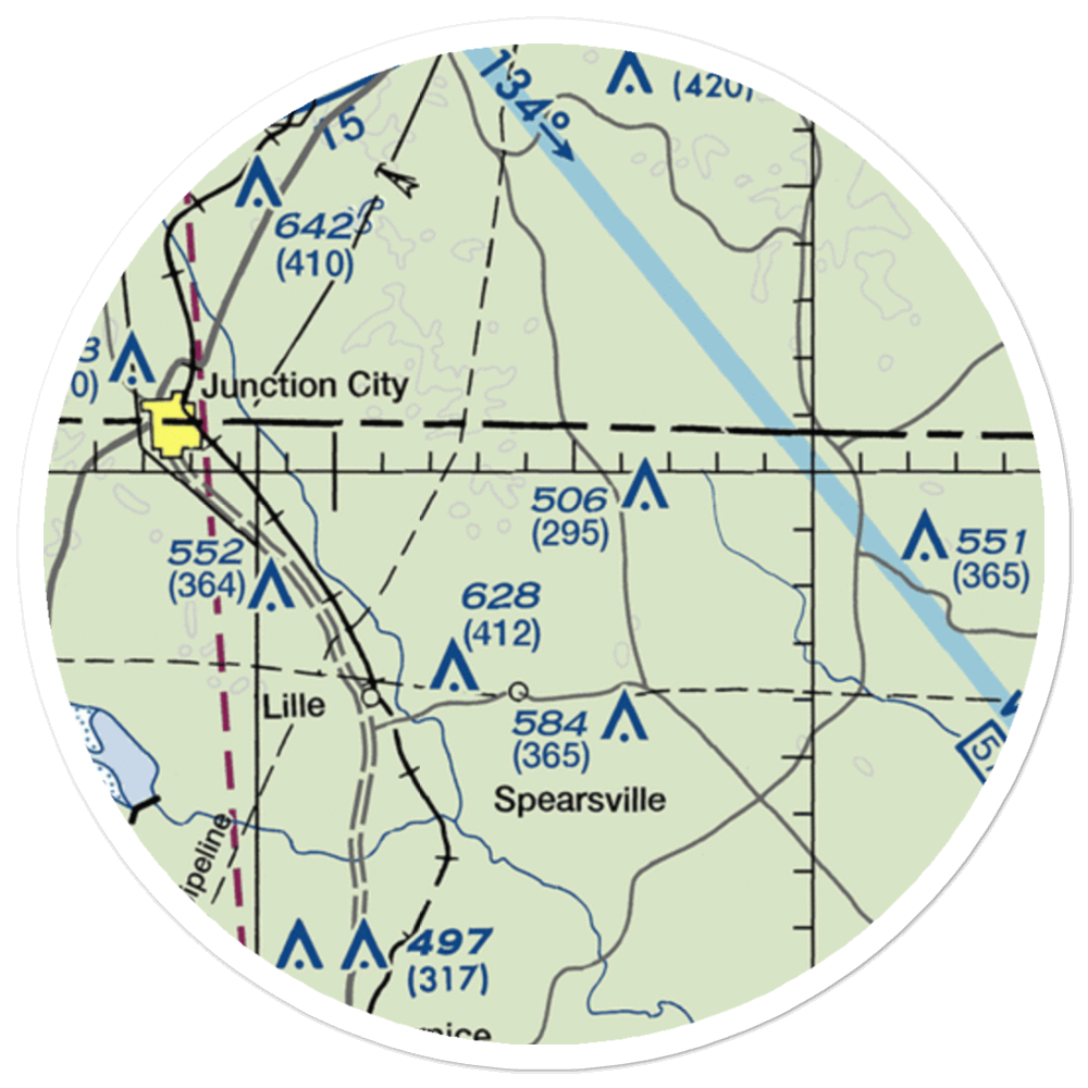 Peter Creek Ranch Airport (LA58) VFR Sectional Sticker (20 mile) 