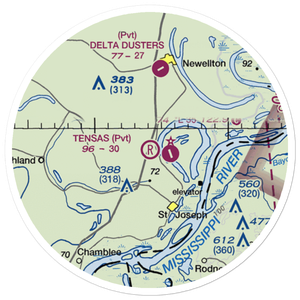 Tensas Flying Service Airport (LA53) VFR Sectional Sticker (20 mile)