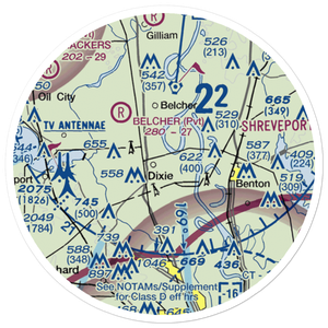 T & M Ag Aviation Airport (LA52) VFR Sectional Sticker (20 mile)