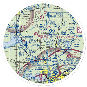 T & M Ag Aviation Airport (LA52) VFR Sectional Sticker (30 mile)