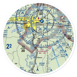 Reno Flight Park Airport (LA34) VFR Sectional Sticker (30 mile)