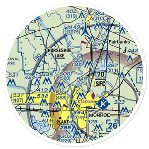 Cuba Farm Airport (LA33) VFR Sectional Sticker (20 mile)