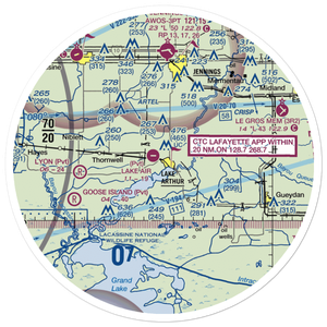 Lake Air Service Airport (LA32) VFR Sectional Sticker (30 mile)