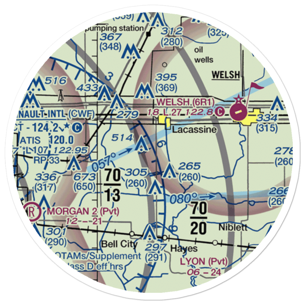 Gotreaux Strip (LA31) VFR Sectional Sticker (20 mile) 