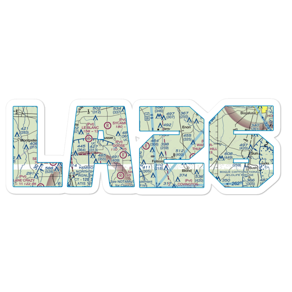 Unicorn Airport (LA26) VFR Sectional Sticker 