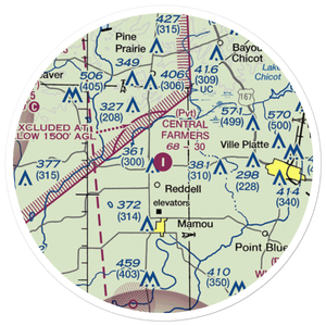 Central Farmers Coop Airport (LA25) VFR Sectional Sticker (20 mile)