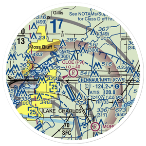 Chloe Airport (LA21) VFR Sectional Sticker (20 mile)