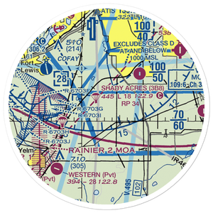 Pacemaker Landing Zone Airport (KZ10) VFR Sectional Sticker (20 mile)