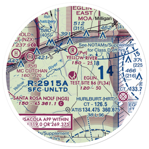 Eglin Auxiliary Field 6 Airport (KZ01) VFR Sectional Sticker (20 mile)