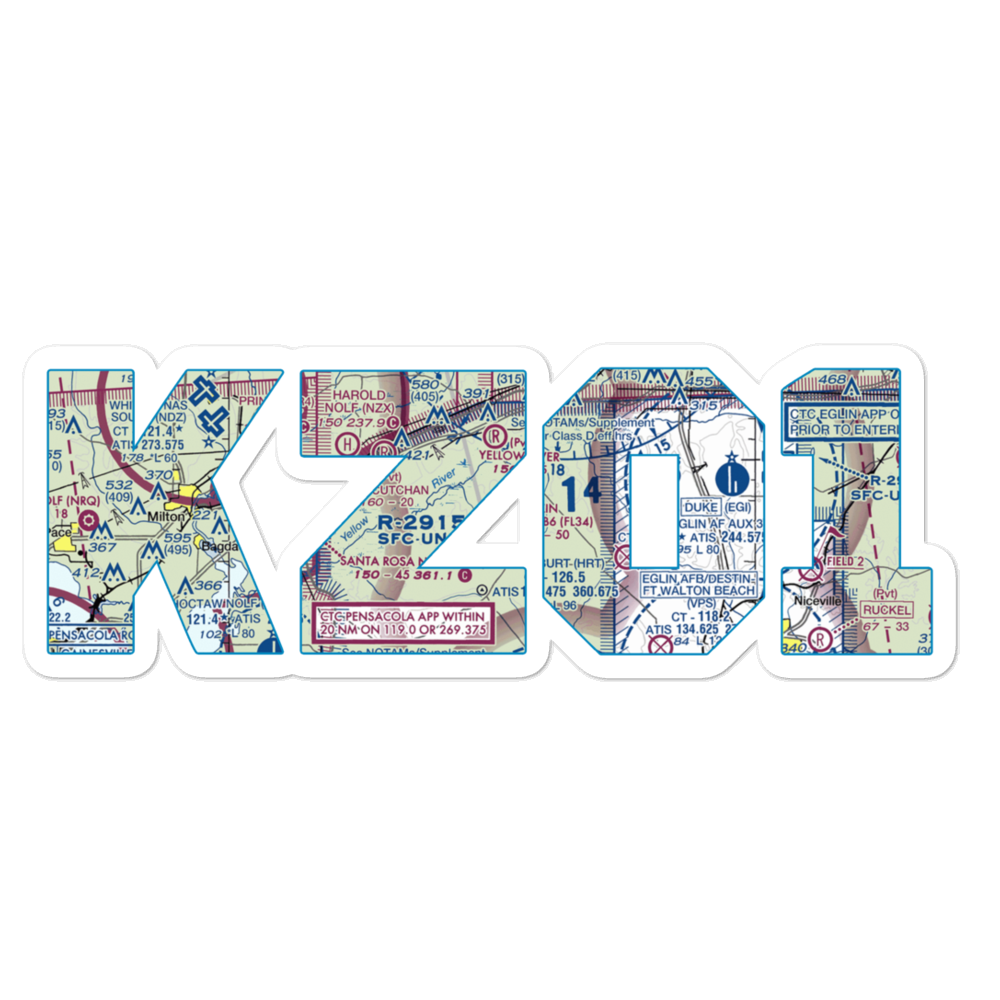 Eglin Auxiliary Field 6 Airport (KZ01) VFR Sectional Sticker 