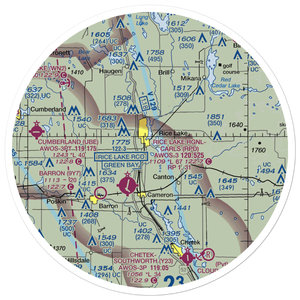 Rice Lake Airport (KRIE) VFR Sectional Sticker (30 mile)