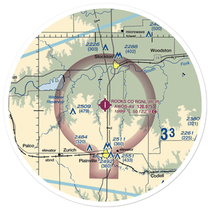 Stockton / Rooks County Regional (KRCP) VFR Sectional Sticker (30 mile)