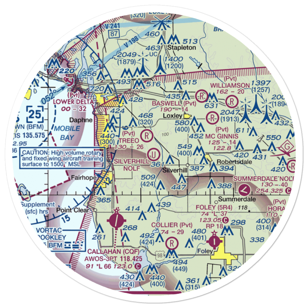 Silverhill Nolf Airport (KNQB) VFR Sectional Sticker (30 mile) 