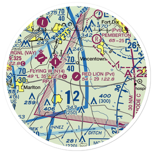 Red Lion Airport (JY73) VFR Sectional Sticker (20 mile)