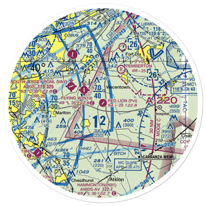 Red Lion Airport (JY73) VFR Sectional Sticker (30 mile)