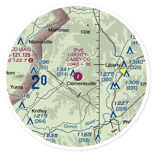 Liberty-Casey County Airport (53KT) VFR Sectional Sticker (20 mile)