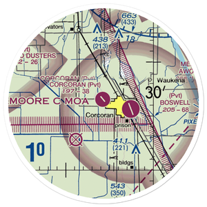 Corcoran Airport (43CN) VFR Sectional Sticker (20 mile)