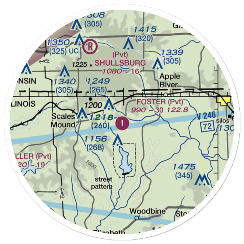 Foster Field (IL28) VFR Sectional Sticker (20 mile) 