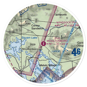 Moultonboro Airport (53NH) VFR Sectional Sticker (20 mile)