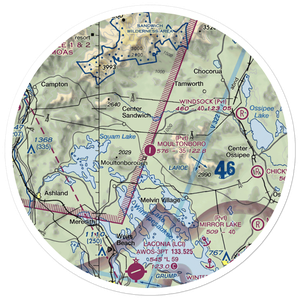 Moultonboro Airport (53NH) VFR Sectional Sticker (30 mile)