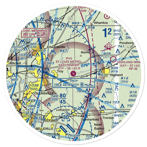 St Louis Metro-East Airport/Shafer Field (IL48) VFR Sectional Sticker (30 mile)