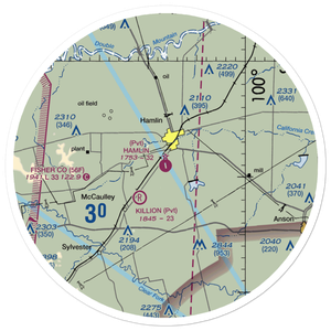 Hamlin Airport (16TX) VFR Sectional Sticker (30 mile)