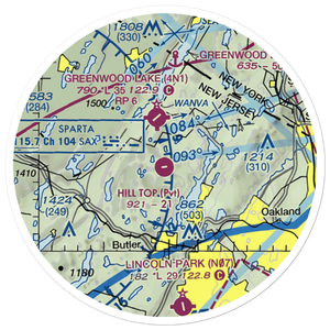 Hill Top Airport (JY43) VFR Sectional Sticker (20 mile)