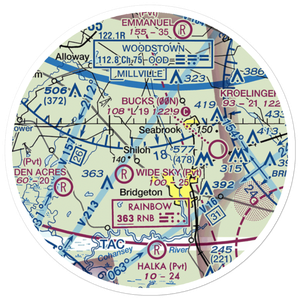 Woodcrest Farms Airstrip (JY17) VFR Sectional Sticker (20 mile)