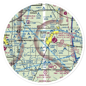 Uncle Chuck's Airport (IS80) VFR Sectional Sticker (30 mile)