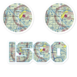 Uncle Chuck's Airport (IS80) VFR Sectional Sticker Pack
