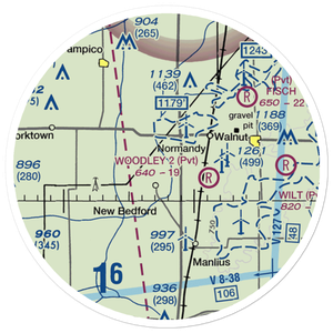 Woodley Aerial Spray Airport (IS73) VFR Sectional Sticker (20 mile)