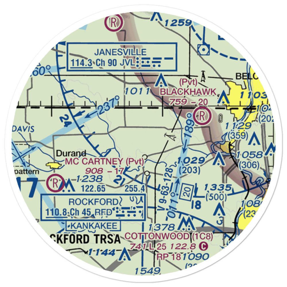 Koch Airport (IS71) VFR Sectional Sticker (20 mile) 