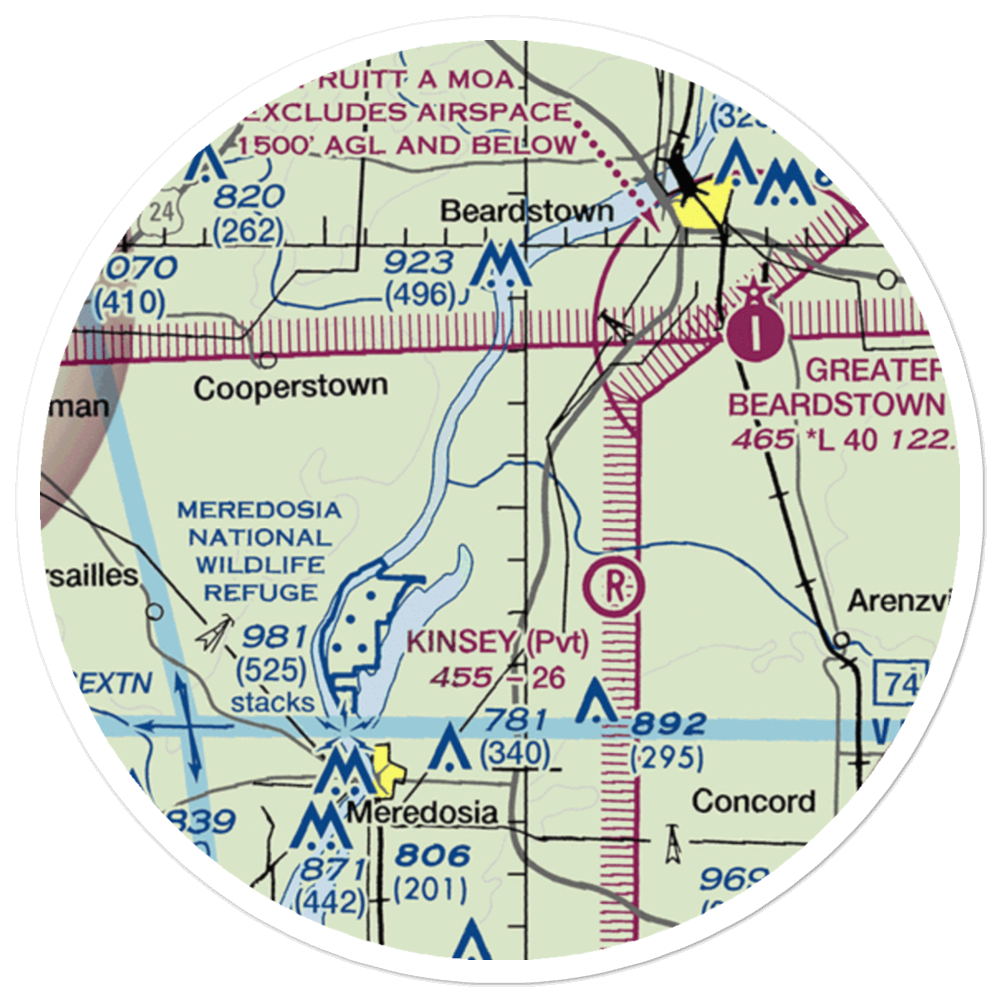 Kloker Airport (IS69) VFR Sectional Sticker (20 mile) 