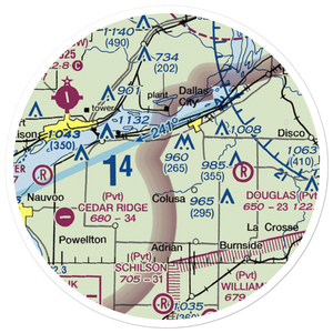 Rhea Restricted Landing Area (IS66) VFR Sectional Sticker (20 mile)