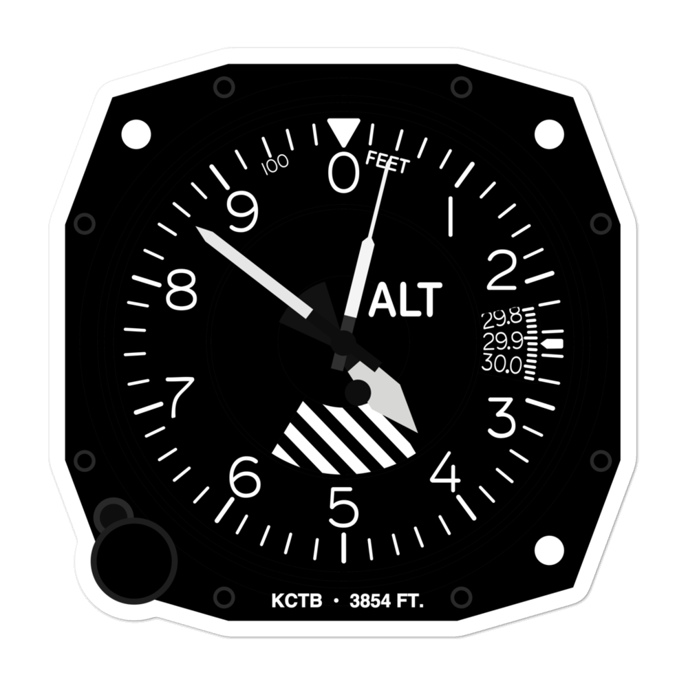 Cut Bank International Airport (KCTB) Altimeter Stickers 