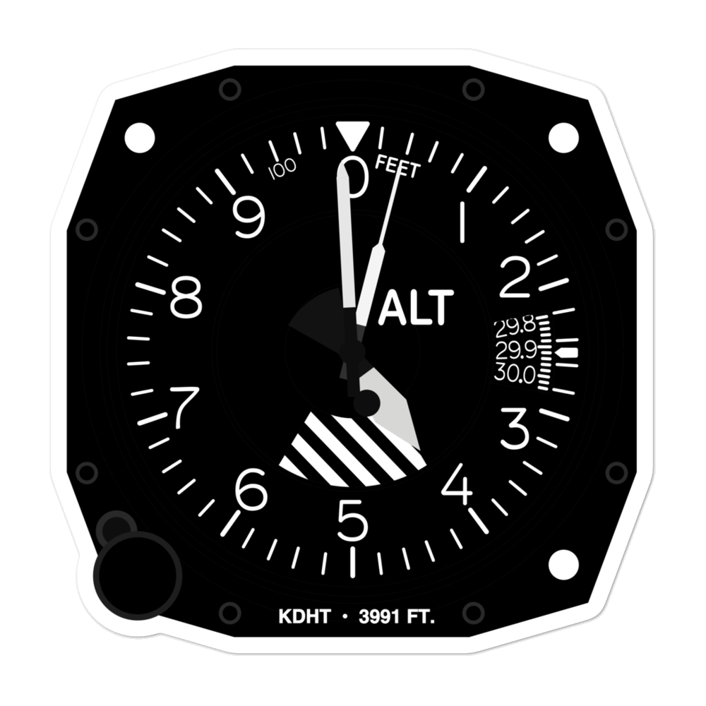 Dalhart Municipal Airport (KDHT) Altimeter Stickers 