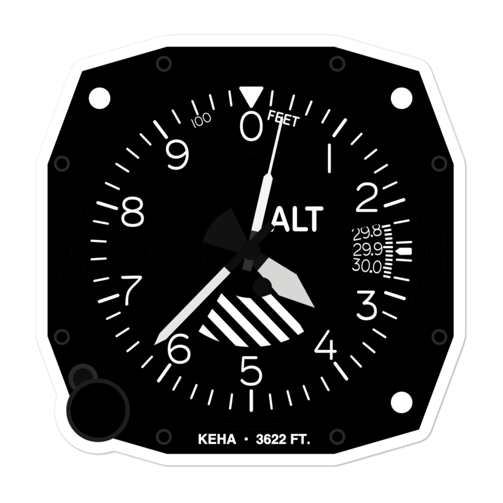 Elkhart Morton County Airport (KEHA) Altimeter Stickers 