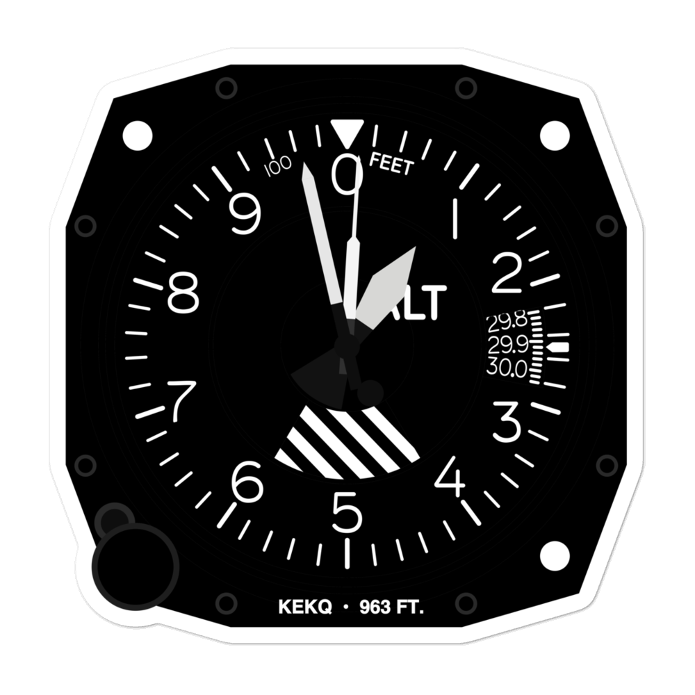 Wayne County Airport (KEKQ) Altimeter Stickers 