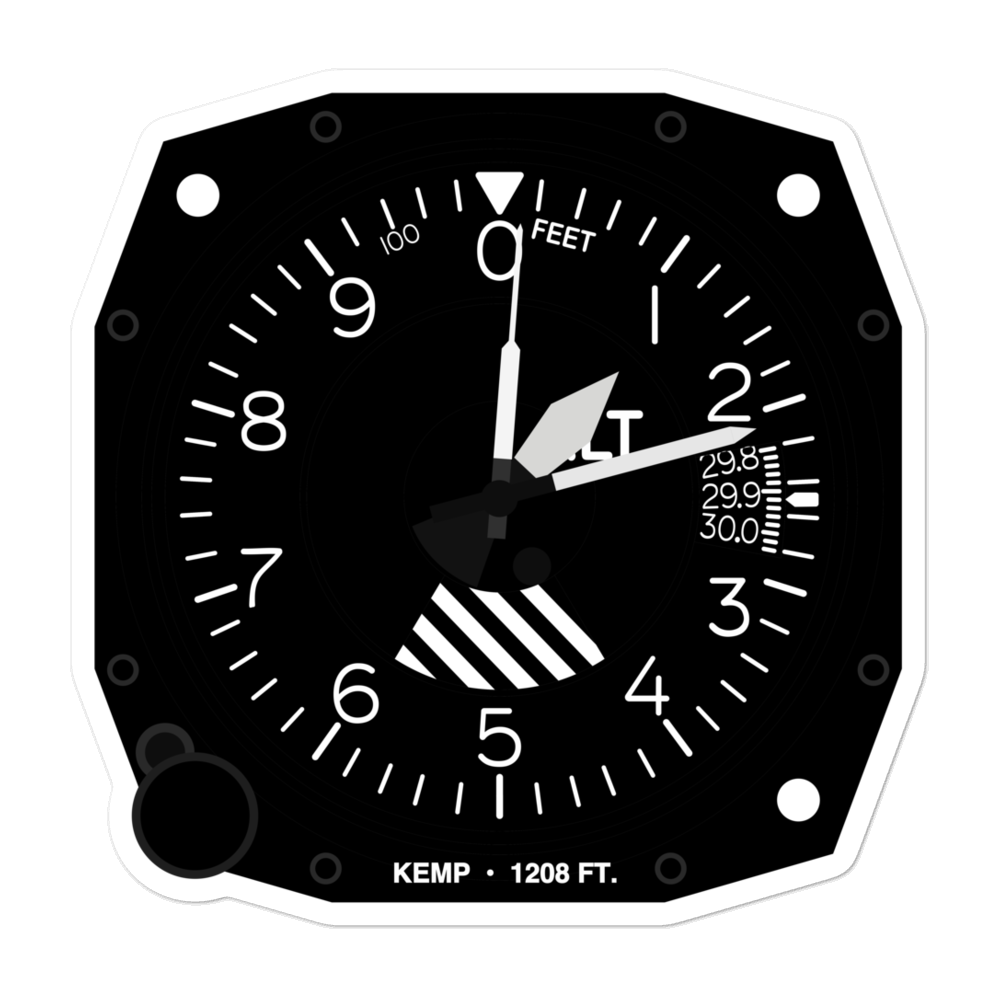 Emporia Municipal Airport (KEMP) Altimeter Stickers 