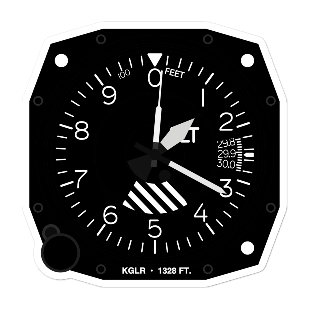 Gaylord Regional Airport (KGLR) Altimeter Stickers 