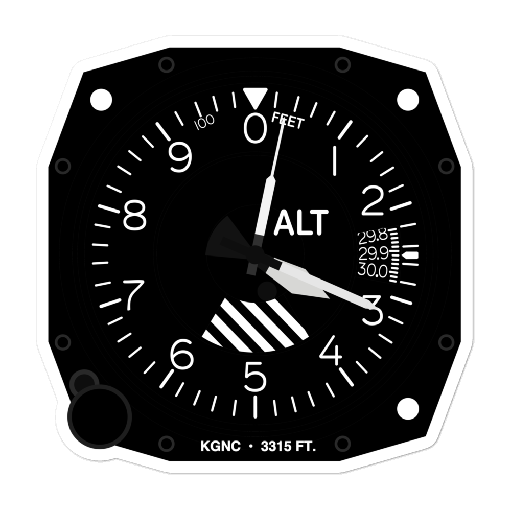 Gaines County Airport (KGNC) Altimeter Stickers 